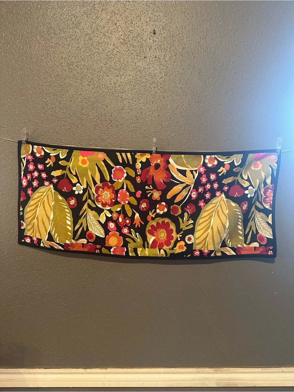 Pottery Barn Rhumba Lumbar Pillow Cover Floral Botanical Black Multi Cotton